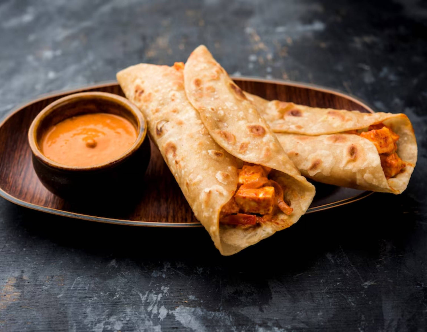 Peri‑Peri Paneer Chapathi Frankie Wrap Roll