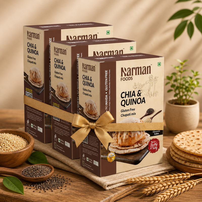 Narman Foods 3x Combo  - Chia & Quinoa Gluten Free Chapati Mix